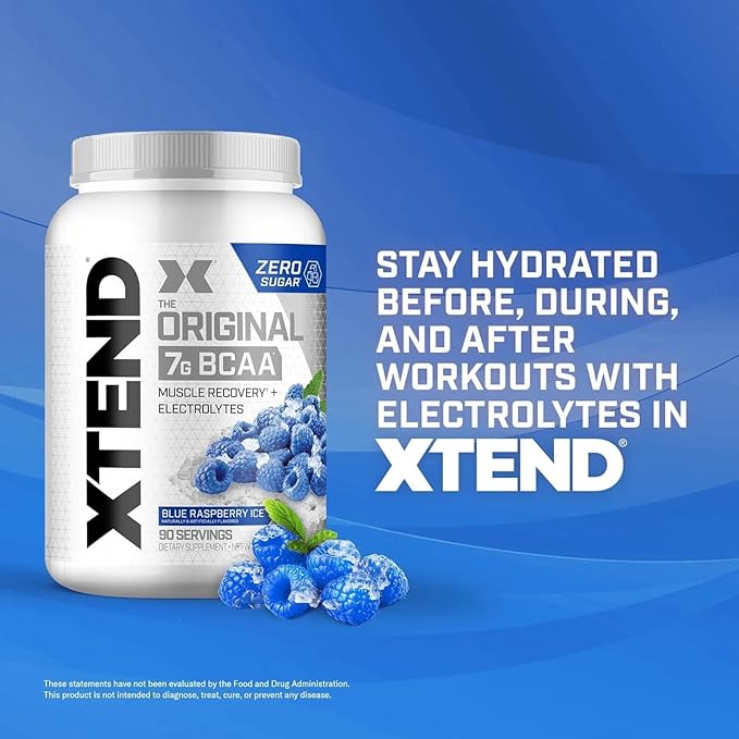 Xtend Original BCAA Powder 7g BCAA and 2.5g L-Glutamine Sugar Free Post Workout Muscle Recovery Drink with Amino Acids for Men &amp Women 90 Servings