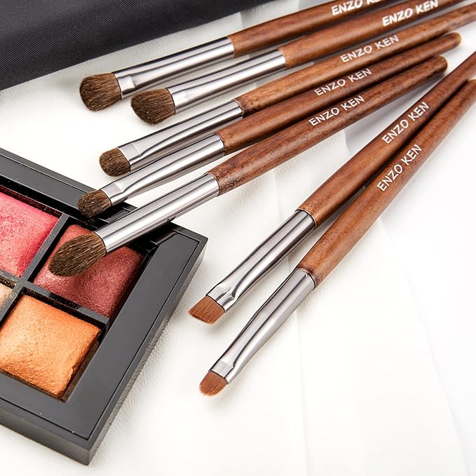 Natural Pony Hair Eye Shadow Brush Set Small Eyeshadow Brushes Set Eye Makeup Brushes Set Professional Small Nose Contour Brush Angled Eyeshadow Brush Eyeshadow Blending Brushes