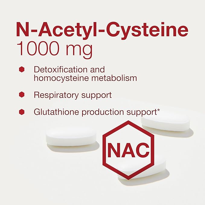 PROTOCOL FOR LIFE BALANCE NAC N-Acetyl Cysteine 1000mg - Glutathione Production &amp Respiratory Function - 120 Tabs