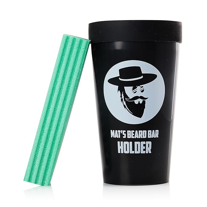 Mat's Beard Bar® &amp Holder Pro (V2.0) - FLEXIBLE - Clean Up Beard Trimmings from Sinks and Countertops After Shaving - Best Gifts For Men