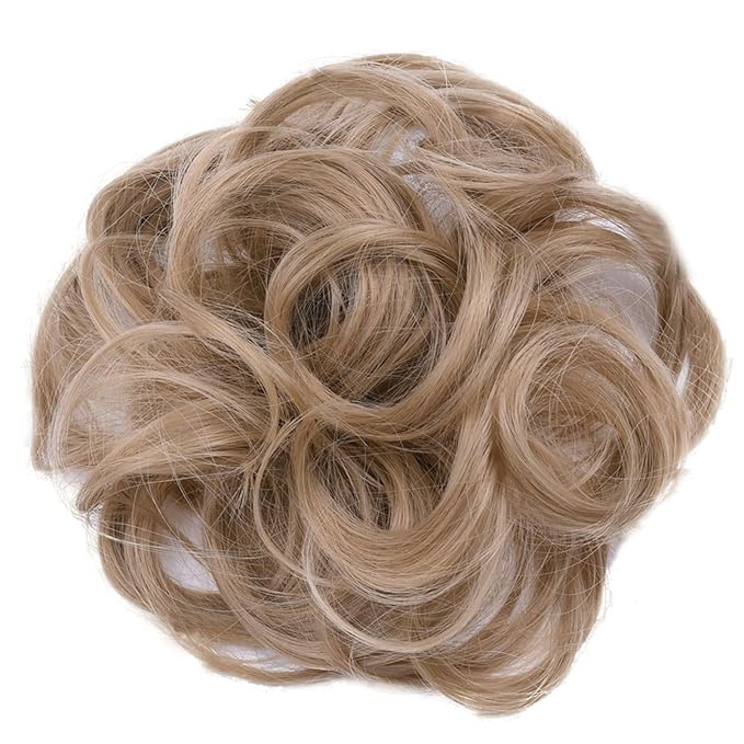 Hair Accessories 1 Pack Synthetic Donut Bun Messy Bun Hair Slices Curly Wavy Headbands Women Bun Wig Synthetic Wig Hair Extensions Hair Pieces For Women(24)