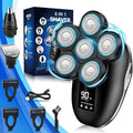 Electric Shaver for Men 6 in 1 Electric Razor for Men IPX7 Wet/Dry Waterproof Men's Shavers Rotary Head with Shavers Kit LED Display Gifts for Husband DadBoyfriend (Silver)
