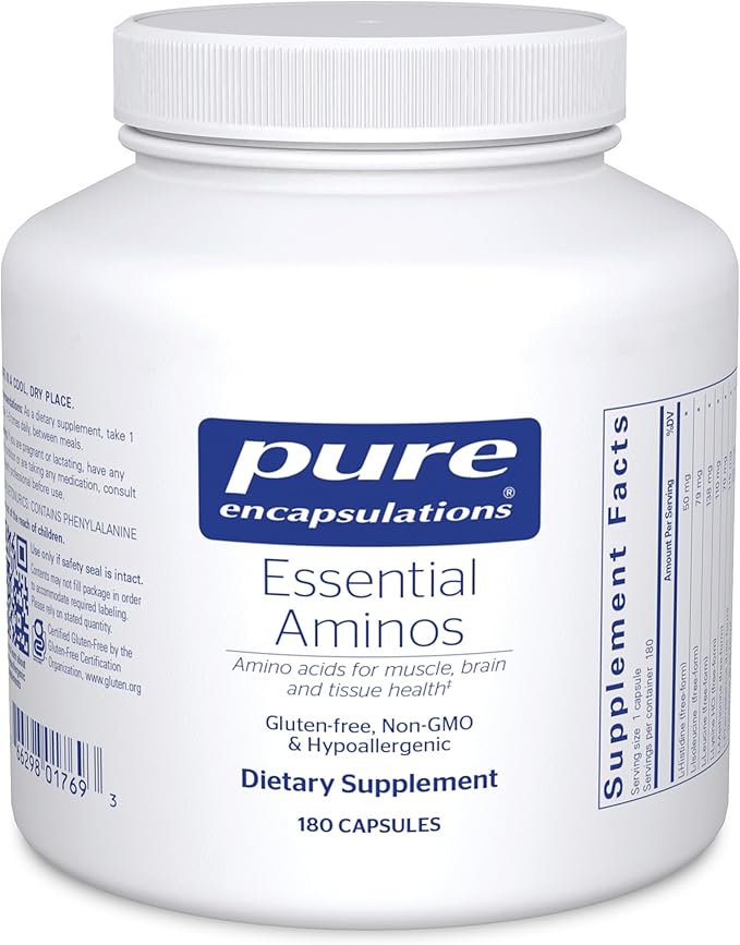 Pure Encapsulations Essential Amino Acids - Muscle Recovery Support &amp Health* - with Leucine Threonine &amp Tryptophan - 180 Capsules