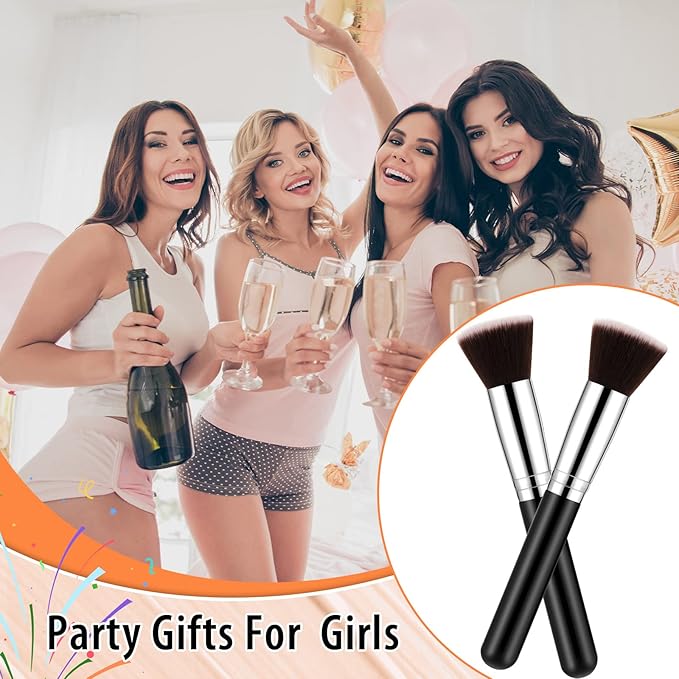 Baderke 20 Pcs Flat Top Foundation Brush Kabuki Cosmetics Synthetic Dense Face Blush Makeup Brush for Liquid Cream Powder Blending Buffing Stippling Face Makeup Tools