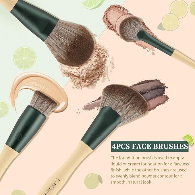 DUcare Christmas Makeup Gift Set 18PCSwith 14pcs Makeup Brush Set 3Pcs Makeup Sponges 1PC Cosmetic Bag for Foundation Blending Powder Blush Concealers Eye Shadows