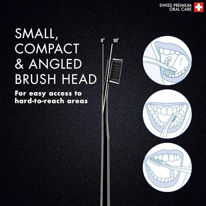 Curaprox Toothbrush Duo ? for Adults | Stylish Black &amp White Ultra-Soft toothbrushes | Whitening-Friendly | Black/White | 2-Pack