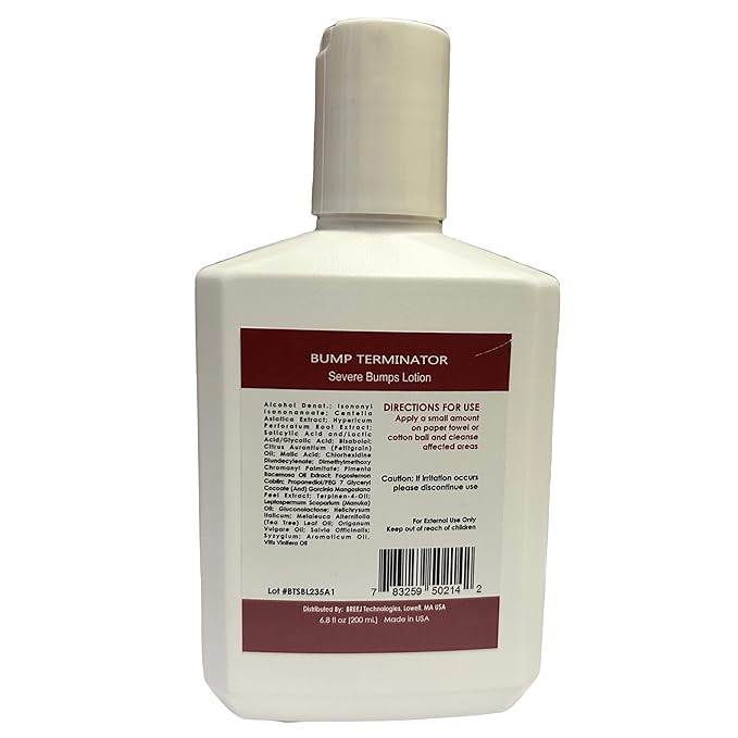 BUMP Terminator Razor Bumps &amp Shaving Bumps Remover | Ingrown Hair Treatment for Pubic Area with Glycolic Acid Salicylic acid &amp Tea Tree Oil| BREEJ Bump Treatment for Bikini Bumps 6.8 oz (Pa
