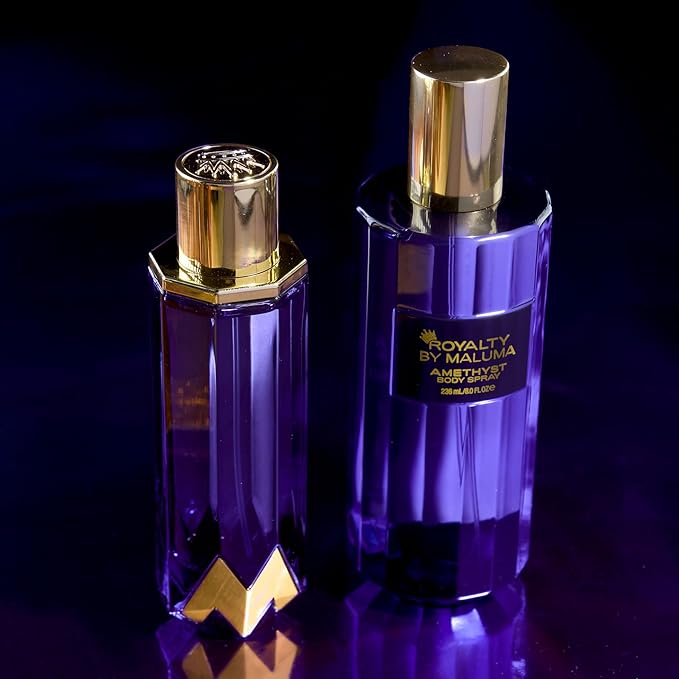 Amethyst Gift Set 2 pcs - Luxurious Body Spray for Women - Fruity Floral Chypre Scent - Top Notes of Bergamot and Black Currant - Long-Lasting Perfume for Women