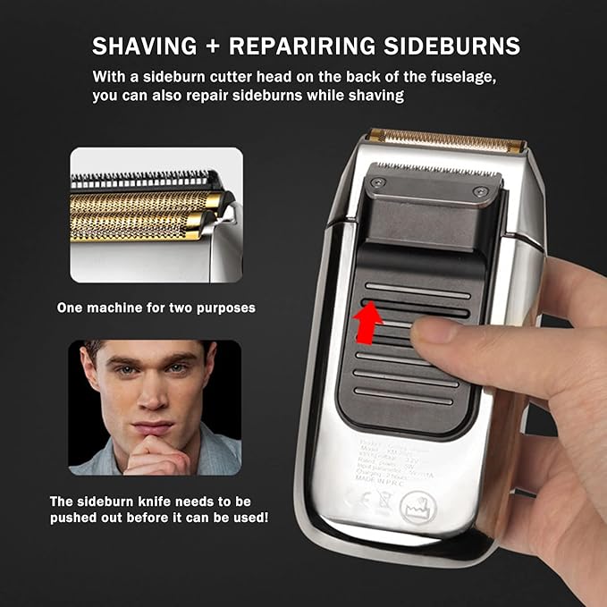 KEMEI Electric Razors for Men LCD Display Cordless Men's Razors USB Rechargeable with Pop-up Beard Trimmer Best Worldwide Travel Gift Model KM 2028 Silver