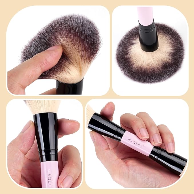 MAGEFY Makeup Brushes 37 Pcs Makeup Kit Multi-functional Makeup Tool Set with Double-End Powder Blush Eyeshadows Brush Make up Brushes Set BagPink