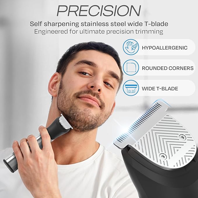 HUMMINGBIRD MK9 MasterGroom All-in-One Trimmer ? 21-Piece Men's Grooming Kit for Beard Head Hair Body and Face Waterproof Stainless Steel USB C Rechargeable LED Display