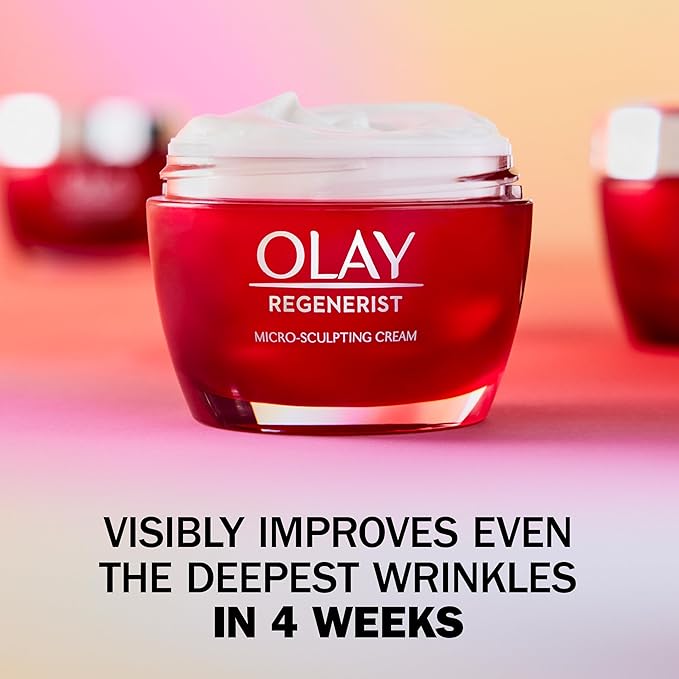 Olay Face Wash Regenerist Advanced Anti-Aging Pore Scrub Cleanser (5.0 Oz) and Micro-Sculpting Face Moisturizer Cream (1.7 Oz) Skin Care Duo Pack Total 6.7 Ounces
