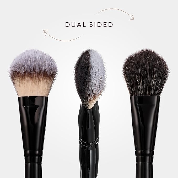 BK BEAUTY - NIKKI LA ROSE N17 MULTI-PRO FACE BRUSH ? Dual-Sided Paddle Brush for Face Application Liquid Powder Blending - Bronzer Contour Blush Foundation