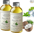 Coconut Oil Pulling for Teeth Whitening-Cocofresha Powerful Organic Coconut Peppermint Pulling Oil for Teeth and Gums Pure Mouthwash Mint Freshness Natural Cleanse 4 Oz (2)