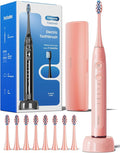 Onlyone Sonic Electric Toothbrush for Adults Rechargeable Ultrasonic Electric Toothbrush with 8 Brush Heads Travel Case Charging Base &amp Wireless Charging - 5 Modes with Smart Timer