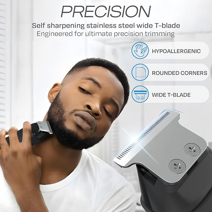 HUMMINGBIRD MK1 Compact Trimmer ? Portable Electric Beard &amp Body Hair Trimmer for Men Cordless USB-C Rechargeable Face &amp Body Groomer Travel Shaver Travel Pouch Great Gifts for Men Dad