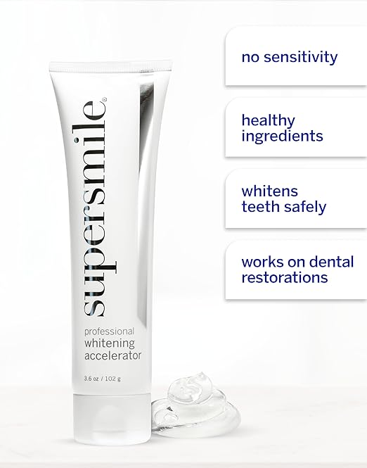 Supersmile Professional Whitening Accelerator - Powerful Whitening without Sensitivity - Safe and Effective on Dental Restorations (3.6 Oz)