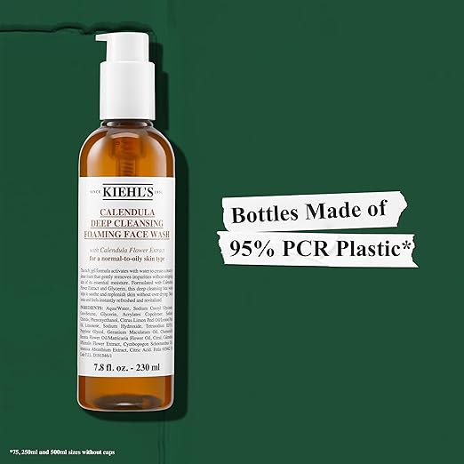 Kiehl's Calendula Deep Cleansing Face Wash Balances Skin While Gently Removing Impurities Soothing and Refreshing Boosts Moisture Barrier for Soft-Feeling Skin Paraben and Sulfate Free