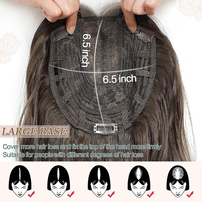 20 Wavy Hair Toppers for Women Add Volume 6.5x6.5 Base Size Hair Topper Synthetic Hairtoppers for Women with Thinning hair Wigs &amp Accessories