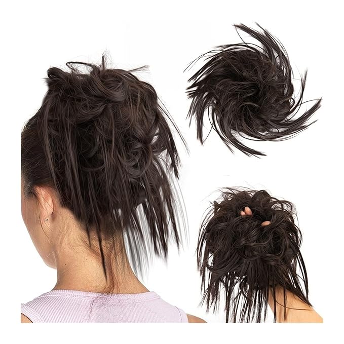 Hair Accessories Synthetic Bun Ponytail Hair Extensions Headband Messy Bun with Elastic Rubber Band Ponytail Wig Hair Bun for Women Hair Pieces For Women(4#)