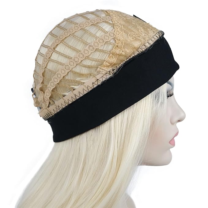 Aimole Long Straight 3/4 Women's Wigs Synthetic Hair with Black Headband(613 Pale Blonde)
