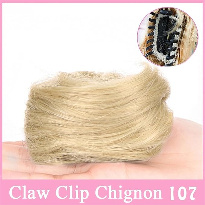 Messy Bun Hair Piece for Women Space Buns Hair Pieces Mini Claw Clip in Hair Bun Messy Cat Ears Hair Bun Extension Synthetic Donut Wig Accessory Updo Hairpieces for Women Girls Fake Hair Accessorie