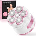 Electric Razors for Women - Flawless Women's Electric Body Shaver Waterproof Wet Dry Hair Remover with Detachable Head Easy to Hold with Anti-Slip Strips Cherry