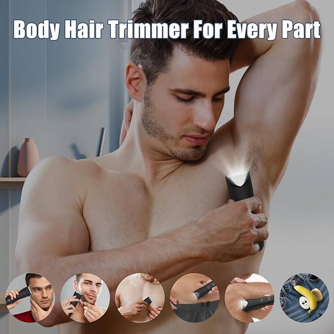 SUNNOW Body Hair Trimmer &amp Head Shavers for Bald Men Ball Pubic Hair Trimmer Head Electric Shavers Razor Kit Ball Body Groomer for Bikini/Groin/Grooming