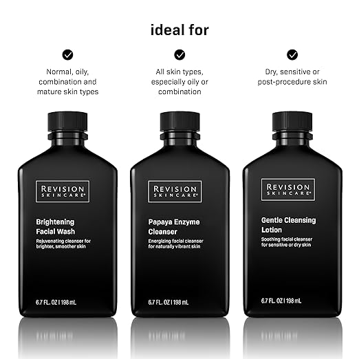 Revision Skincare Brightening Facial Wash Exfoliating Face Cleanser with Vitamin C and Vitamin E