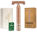 VIKINGS BLADE Double Edge Safety Razor + 5 Swedish Steel Blades + Luxury Case. Smooth Reusable Recyclable (Chieftain Hera)