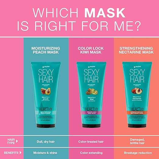 SexyHair Healthy Imperfect Fruit Color Lock Mask 6.8 oz | Kiwi | Color Conserve | All Hair Types