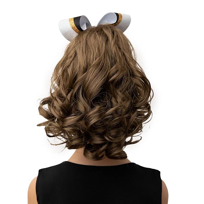 Perfect Curls Cheerleader Hairpiece 14 inch Curly Ponytail Hairpiece for Young Girls (Marigold)