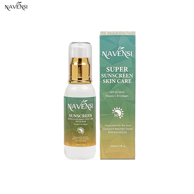 SPF 50 Sunscreen 80ml / 2.7 fl oz ? Broad Spectrum UVA/UVB Protection with Vitamin C &amp Collagen ? Lightweight Non-Greasy &amp Hydrating Sunblock for Face &amp Body ? Anti-Aging Anti-Wrinkle