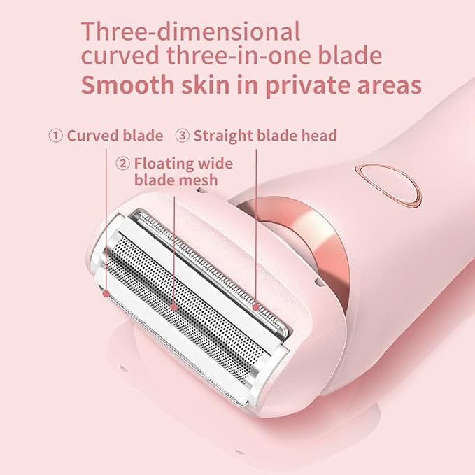 2-in-1 Bikini Trimmer &amp Electric Razor for Women ? IPX7 Waterproof Hypoallergenic Blades LED Display Cordless Wet/Dry Use ? Legs Underarms Bikini Line &amp Pubic Hair Trimmer