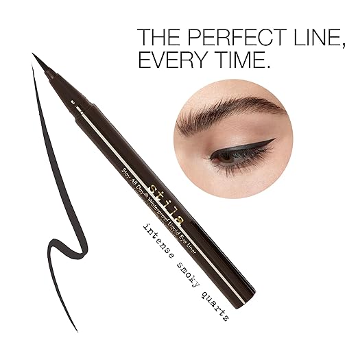 stila Waterproof Liquid Eye Liner Stay All Day Makeup with Fine Brush Tip Lasting Satin Finish Smudge-Proof &amp Transfer-Resistant