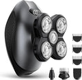 Electric Razor for Men 5-in-1 Multi-Function Electric Shavers for Men IPX7 Waterproof Bald Head Shaver with LED Display Rechargeable Beard Trimmer Body Hair Trimmer Ideal Gifts for Husband