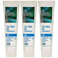 Desert Essence Tea Tree Oil Toothpaste - Mint - 18.75 Oz (6.25 Oz * Pack of 3) - Refreshing Taste - Deep Cleans Teeth &amp Gums - Helps Fight Plaque - Sea Salt - Pure Essential Oil - Baking Soda