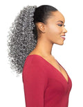 Alicia Beauty Foxy Silver Colletions Elegant Synthetic Curly 20 Inch Long Hair Piece Ponytail Dome and Drawstring Gorgeous Grey - DS019 (TT1B60)