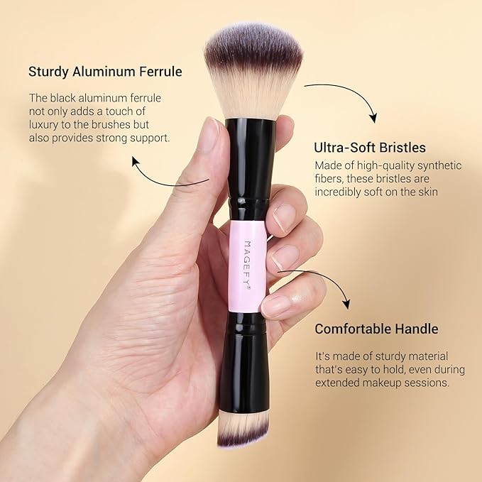 MAGEFY Makeup Brushes 37 Pcs Makeup Kit Multi-functional Makeup Tool Set with Double-End Powder Blush Eyeshadows Brush Make up Brushes Set BagPink