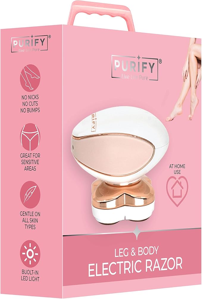 PURIFY Body &amp Leg Hair Remover for Women - Electric Razor for Women Pink