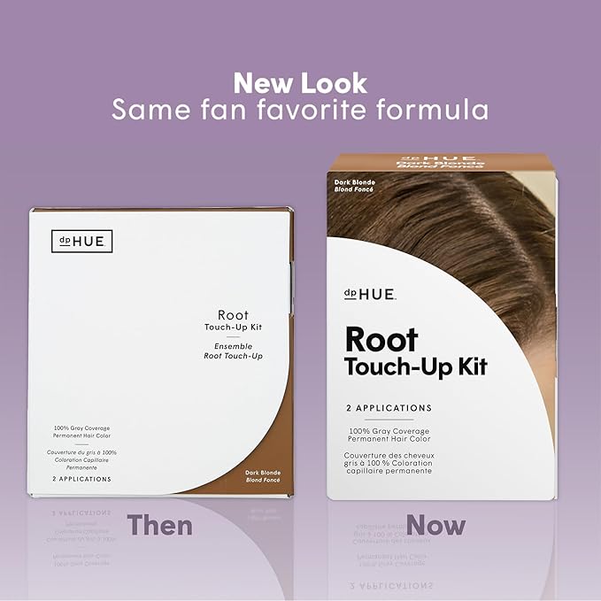 dpHUE Root Touch-Up Kit Dark Blonde - Permanent Hair Color for Gray Coverage - Includes Two Applications - Paraben SLS &amp SLES Sulfate Free - Leaping Bunny Certified
