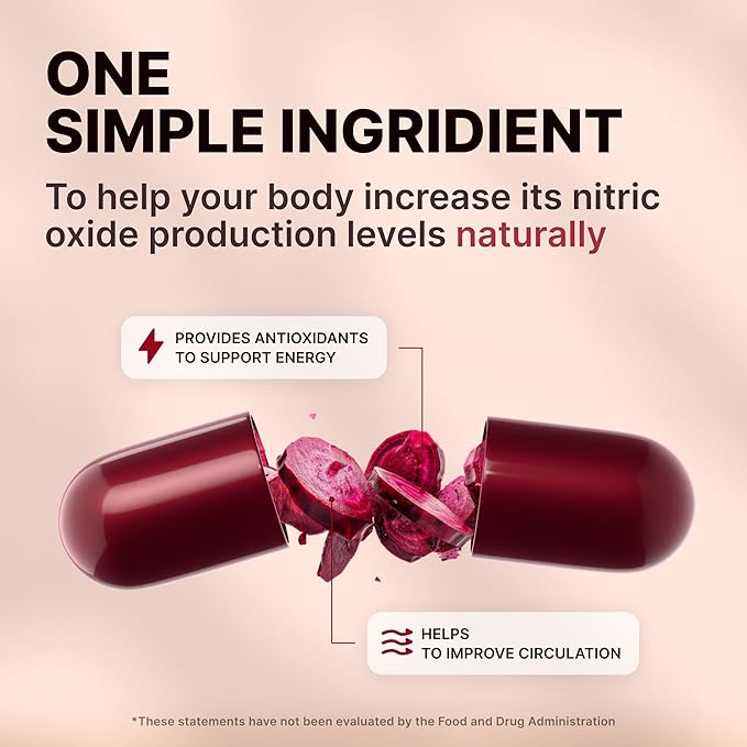 Nature's Pure Blend Organic Beet Root Powder Capsules ? Beet Root Capsules &amp Beets Supplements for Circulation ? L Arginine ? Nitric Oxide Supplements ? 1500MG