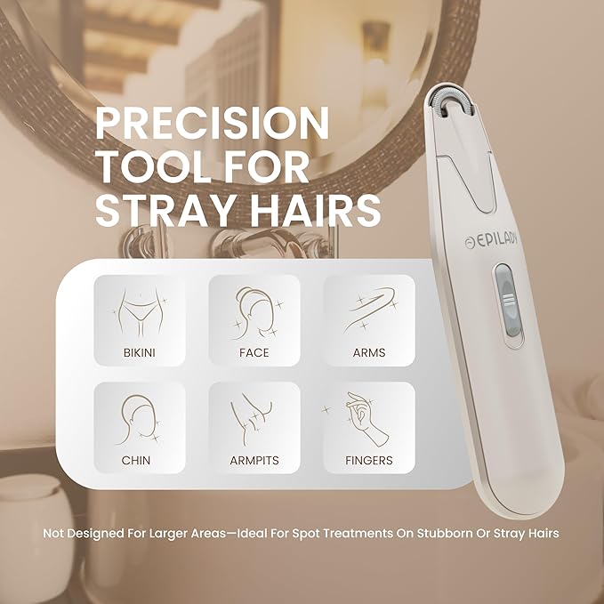 Epilady Esthetic Pearl Epilator for Women Face Womens Facial Hair Remover | Included Case &amp Cleaning Brush Electric Tweezers for Women Facial Hair