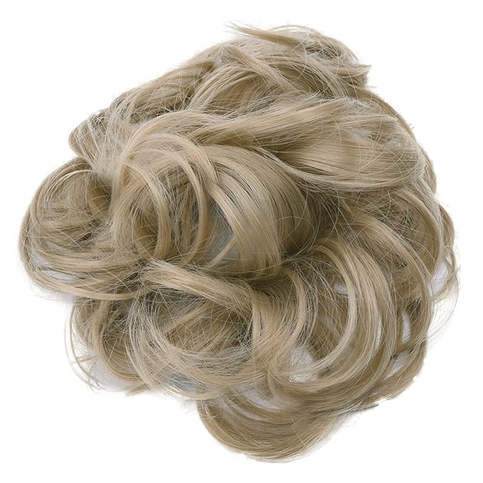Hair Accessories 1 Pack Synthetic Donut Bun Messy Bun Hair Slices Curly Wavy Headbands Women Bun Wig Synthetic Wig Hair Extensions Hair Pieces For Women(J24)