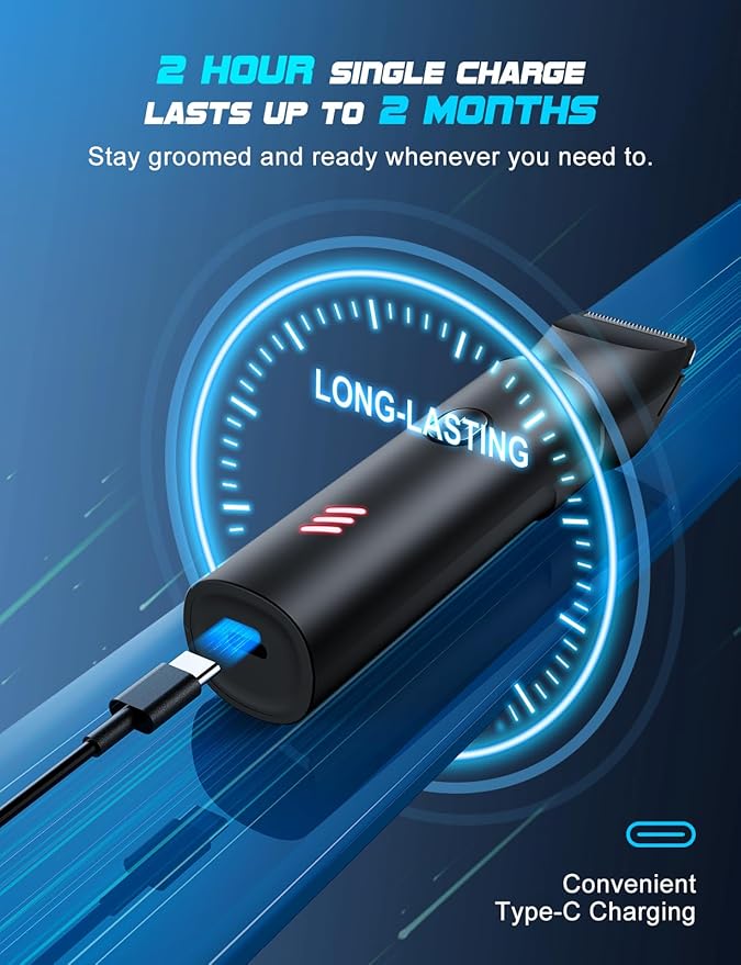 Body Hair Trimmer for Men: Manscape Electric Razor Versatile Hair Trimmer for Groin Beard Nose/Ear Hair Waterproof &amp USB-C RechargeableTravel LockChristmas Gifts for Men