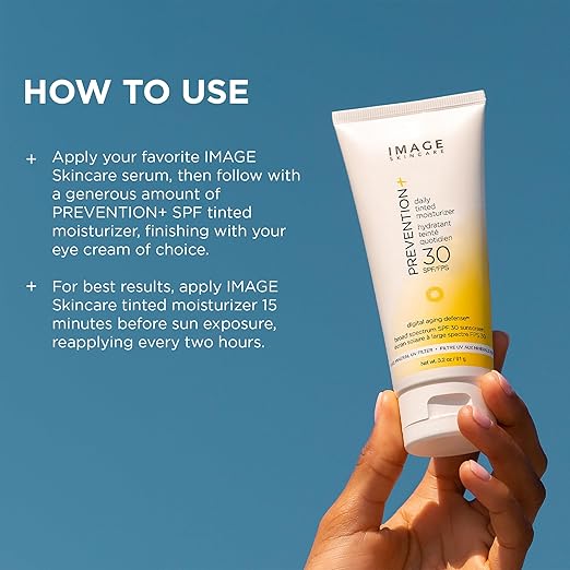 IMAGE Skincare PREVENTION+ Daily Tinted Moisturizer SPF 30 Sunscreen No White Cast 3.2oz