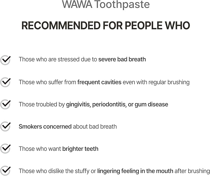 ROROBELL Wawa Toothpaste Made for My Boyfriend's Bad Breath Sensitive Teeth Improvement of Gum Problems/Peppermint Flavor/Made with Wasabi I 3.53 fl.oz (Pack of 5)