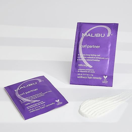 Malibu C Curl Partner Wellness Remedy (12 Packets) - Removes Mineral Build up for Healthier + Bouncier Curly Hair - Contains Gentle Antioxidants for Curly Hair Care