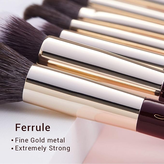 Jessup Makeup Brushes Set Professional 25PCS Premium Natural Powder Foundation Eyeshadow Blending Concealer Blusher Highlight Labeled Brushes T280