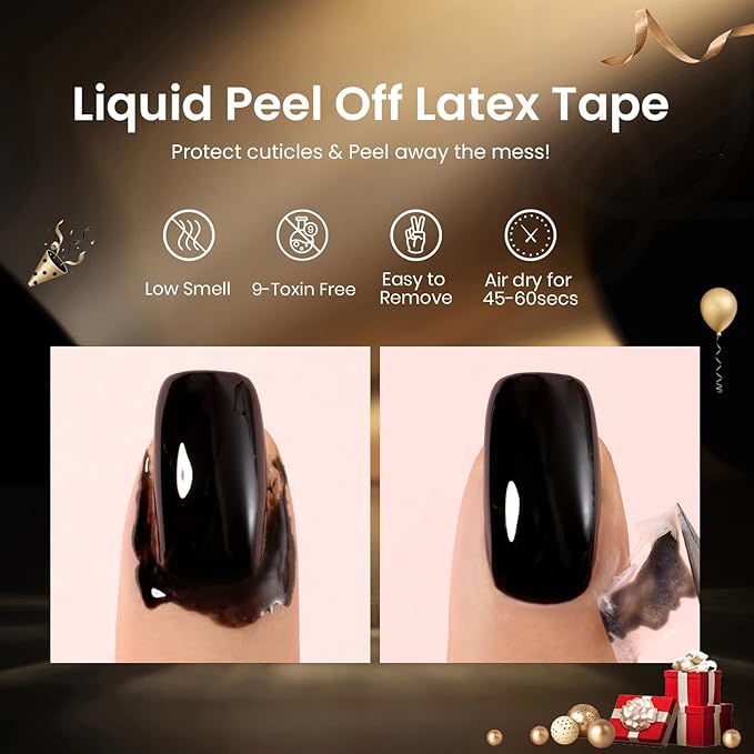 Beetles Nail Stamp Gel 16Pcs French Tip Nail Stamp Kit with 8 Colors Stamper Gel Polish 5 Nail Stamping Templates Scrapers Liquid Latex &amp Short Silicone Stamper Gift for Women